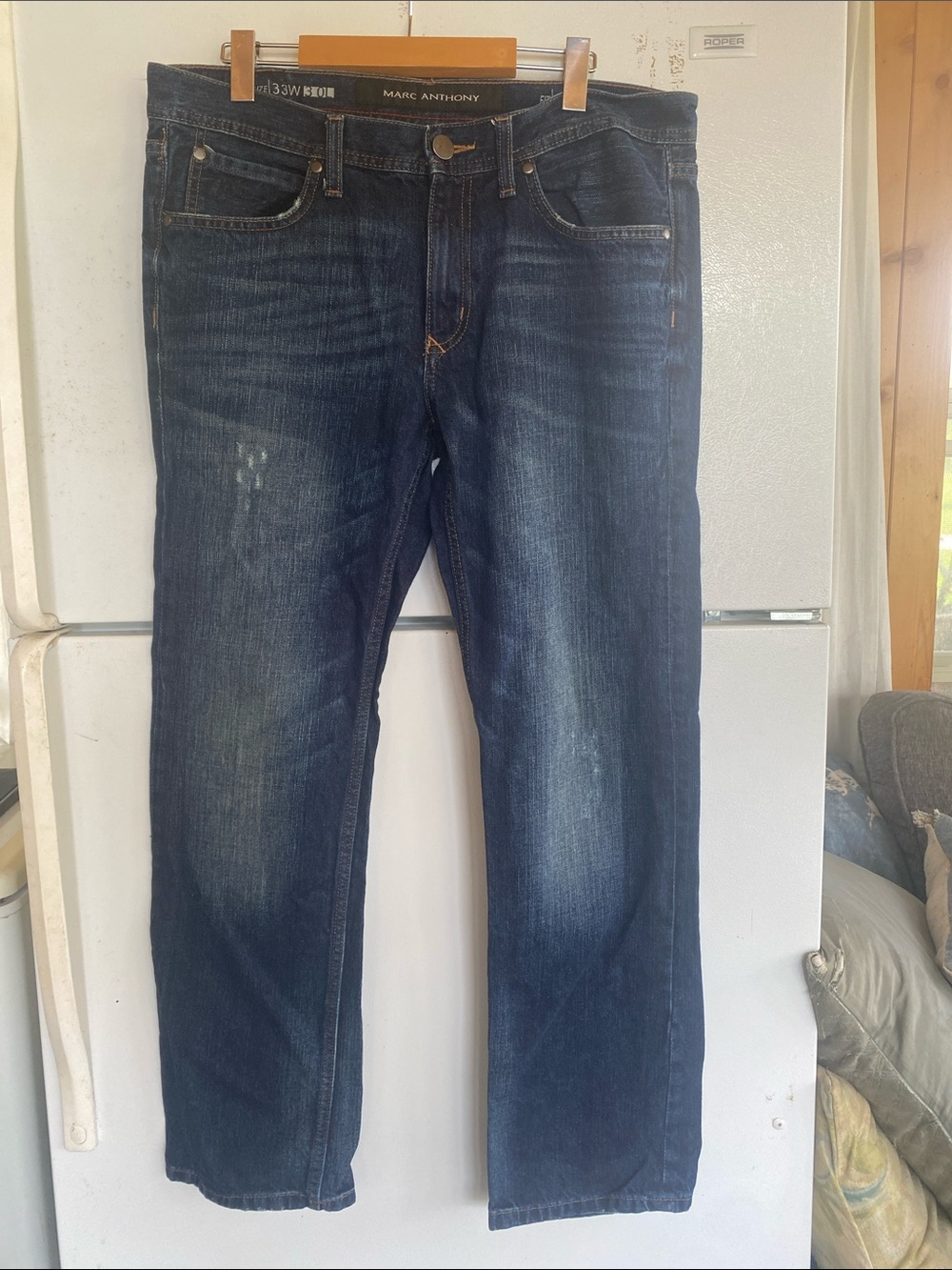 Marc Anthony Men's Indigo Straight Jeans. size in description. No issues.
